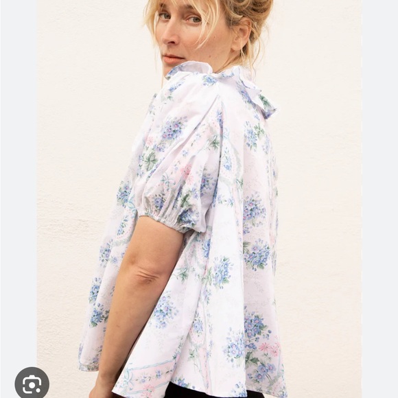 Selkie la belle puff sleeve shirt sleeve blouse size s - Picture 2 of 2